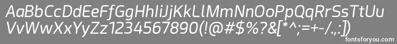 Acephimere Italic-fontti – valkoiset fontit harmaalla taustalla