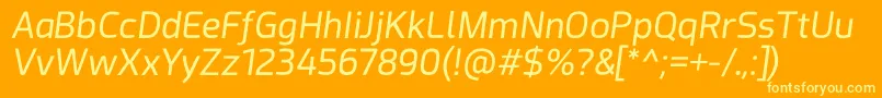 Acephimere Italic Font – Yellow Fonts on Orange Background