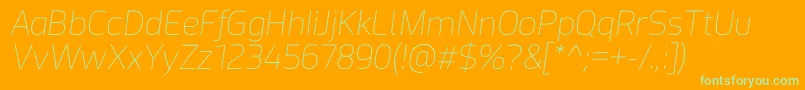 Acephimere Thin Italic Font – Green Fonts on Orange Background