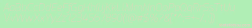 Шрифт Acephimere Thin Italic – розовые шрифты на зелёном фоне