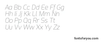 Überblick über die Schriftart Acephimere Thin Italic