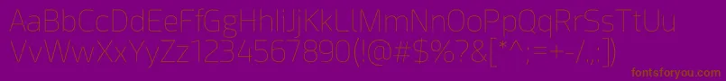 Acephimere Thin-Schriftart – Braune Schriften auf violettem Hintergrund