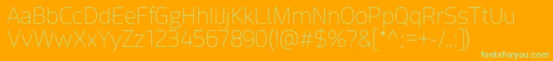 Acephimere Thin Font – Green Fonts on Orange Background