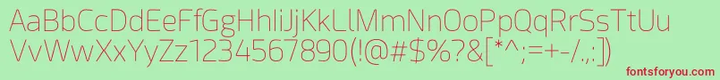 Acephimere Thin-fontti – punaiset fontit vihreällä taustalla