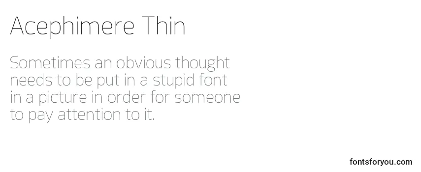 Acephimere Thin Font