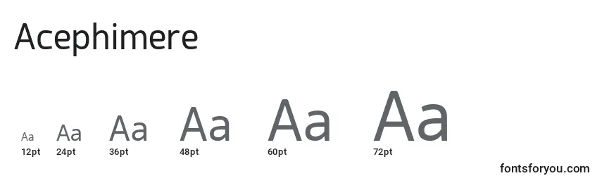 Размеры шрифта Acephimere (118688)