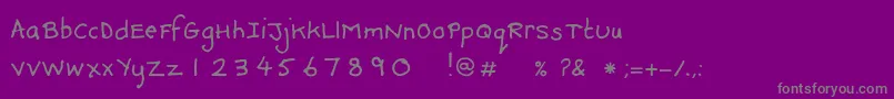 フォントDebbieOptional – 紫の背景に灰色の文字