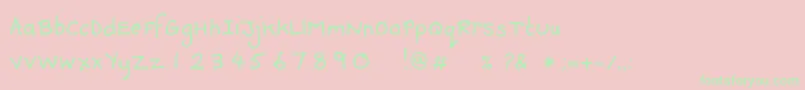 DebbieOptional Font – Green Fonts on Pink Background