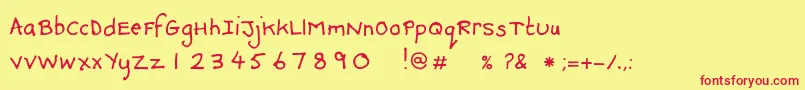 DebbieOptional Font – Red Fonts on Yellow Background