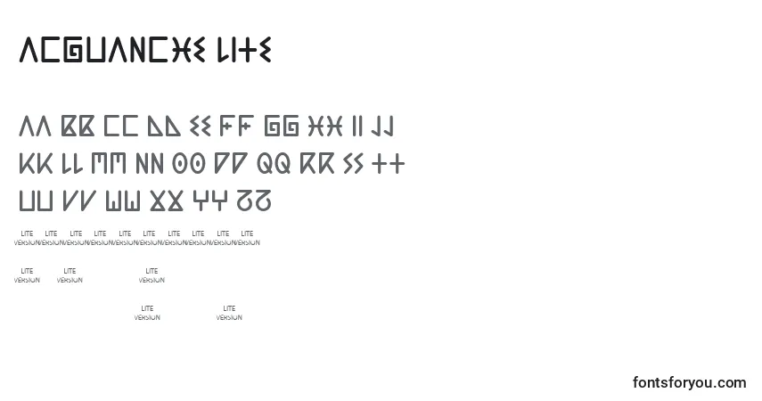 A fonte ACGuanche Lite – alfabeto, números, caracteres especiais