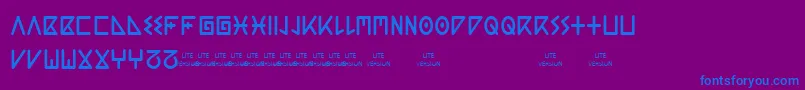 ACGuanche Lite-Schriftart – Blaue Schriften auf violettem Hintergrund