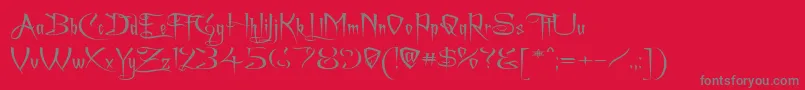 フォントAchafexp – 赤い背景に灰色の文字
