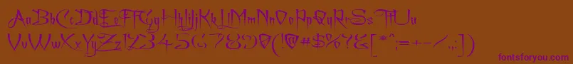 Achafexp Font – Purple Fonts on Brown Background