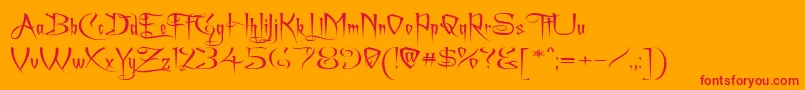 Achafexp Font – Red Fonts on Orange Background