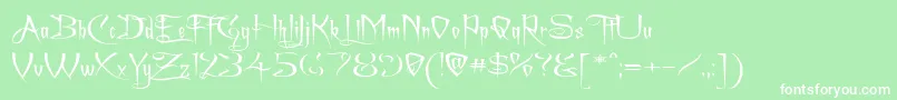 フォントAchafexp – 緑の背景に白い文字