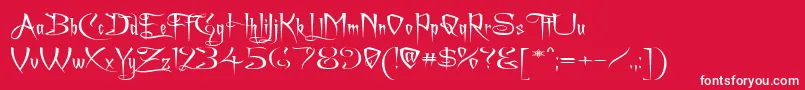 Achafexp Font – White Fonts on Red Background