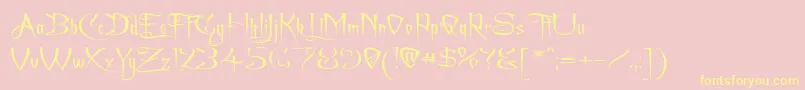 Achafexp Font – Yellow Fonts on Pink Background