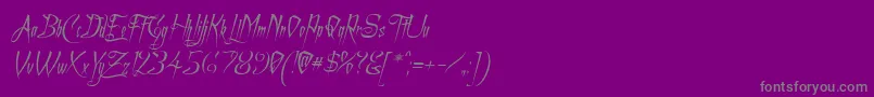 フォントAchafita – 紫の背景に灰色の文字