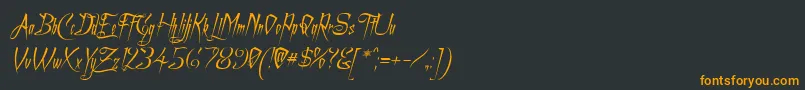 フォントAchafita – 黒い背景にオレンジの文字