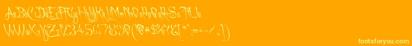 Achaflft Font – Yellow Fonts on Orange Background