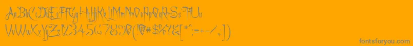 フォントAchafont – オレンジの背景に灰色の文字