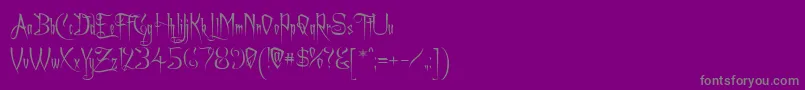 フォントAchafont – 紫の背景に灰色の文字