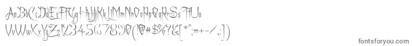 フォントAchafont – 白い背景に灰色の文字