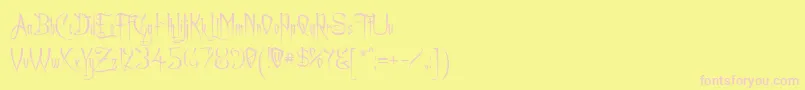 Achafont-fontti – vaaleanpunaiset fontit keltaisella taustalla