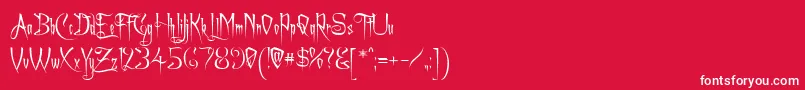 フォントAchafont – 赤い背景に白い文字