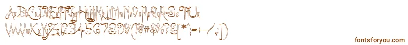 Achafout-Schriftart – Braune Schriften auf weißem Hintergrund