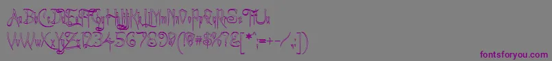 Achafout-fontti – violetit fontit harmaalla taustalla