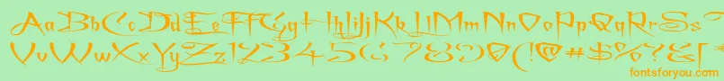 Achafsex Font – Orange Fonts on Green Background