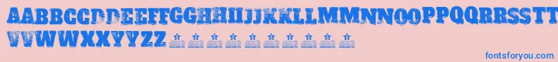 ACID LABEL II PERSONAL USE Font – Blue Fonts on Pink Background