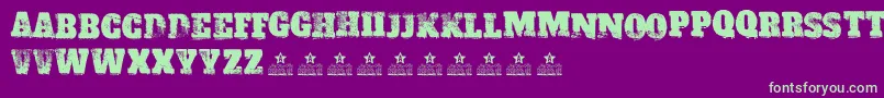 ACID LABEL II PERSONAL USE Font – Green Fonts on Purple Background