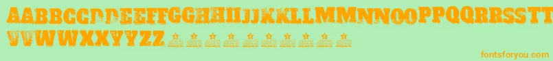 ACID LABEL II PERSONAL USE Font – Orange Fonts on Green Background