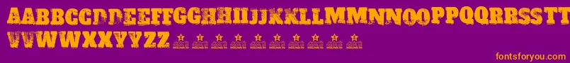 ACID LABEL II PERSONAL USE Font – Orange Fonts on Purple Background