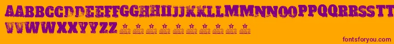 ACID LABEL II PERSONAL USE Font – Purple Fonts on Orange Background