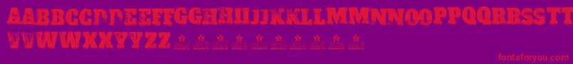 ACID LABEL II PERSONAL USE Font – Red Fonts on Purple Background