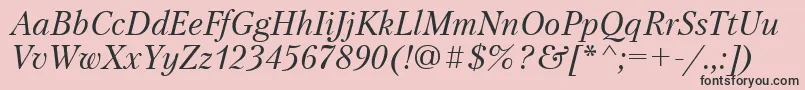 PetersburgcttItalic Font – Black Fonts on Pink Background