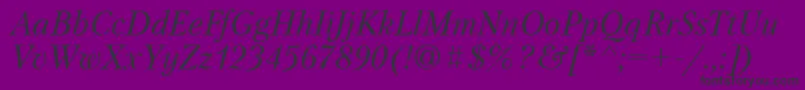 PetersburgcttItalic Font – Black Fonts on Purple Background