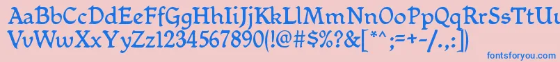 MikadanRegular Font – Blue Fonts on Pink Background