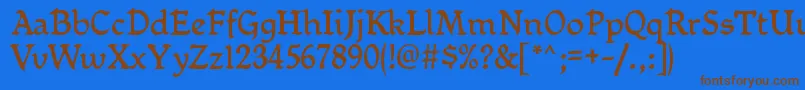 MikadanRegular Font – Brown Fonts on Blue Background