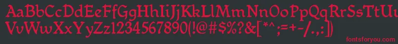 フォントMikadanRegular – 黒い背景に赤い文字