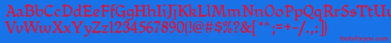 MikadanRegular Font – Red Fonts on Blue Background