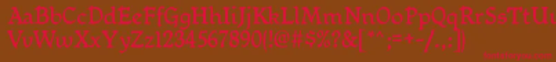 MikadanRegular Font – Red Fonts on Brown Background