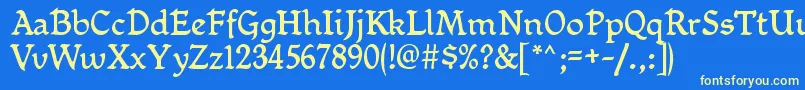 MikadanRegular Font – Yellow Fonts on Blue Background
