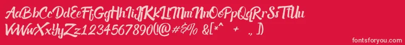 acknesia Font – Pink Fonts on Red Background