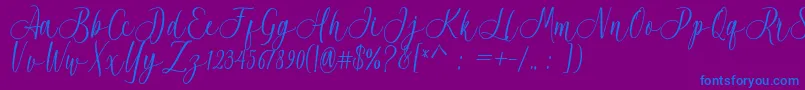 Acrobad Font – Blue Fonts on Purple Background