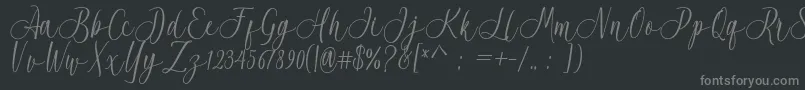 Acrobad-Schriftart – Graue Schriften auf schwarzem Hintergrund