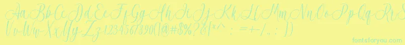 Czcionka Acrobad – zielone czcionki na żółtym tle